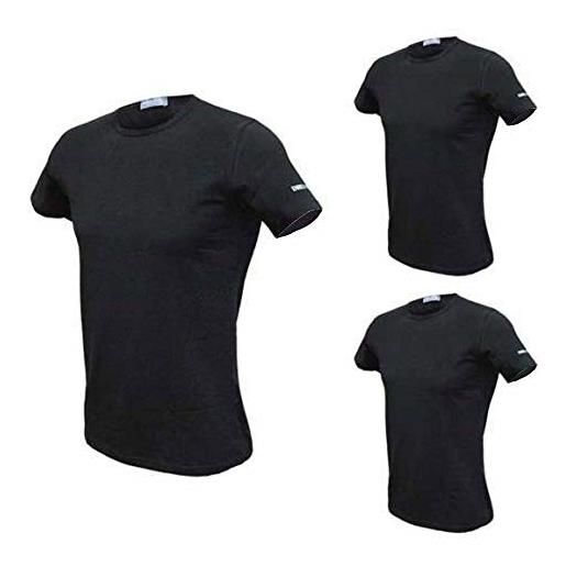Enrico Coveri maglietta intima uomo girocollo offerta 3 e 6 pezzi, maglia uomo in cotone bielastico et 1000 (3 pezzi-bianco, l)