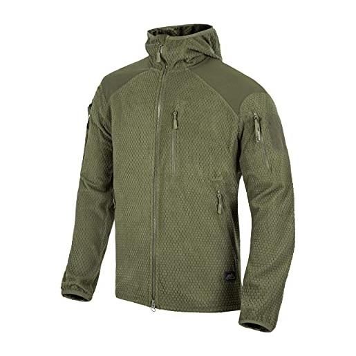 Helikon-Tex uomo alpha hoodie giacca grid fleece verde oliva taglia m