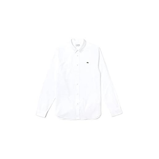 Lacoste ch1843 camicia elegante, bianca, xl uomo