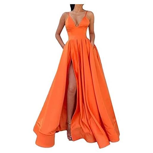 Onsoyours vestiti da sera e cerimonia donna linea ad a elegante stile impero chiffon abiti da damigella d'onore d arancione xl