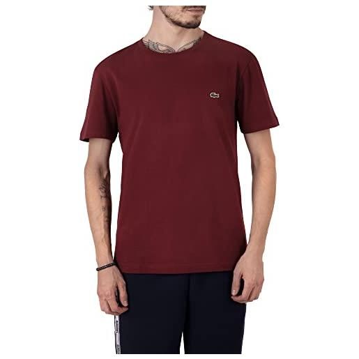 Lacoste maglietta da uomo con scollo rotondo, cranberry (zs1), xs