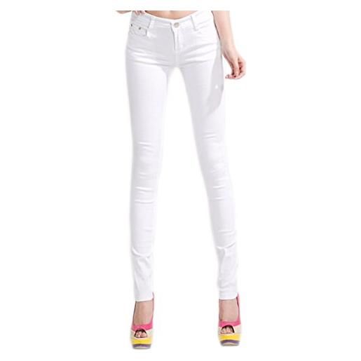 DELEY donne solide basic pantaloni skinny leg stretch fit juniors jeans jegging rosa caldo l