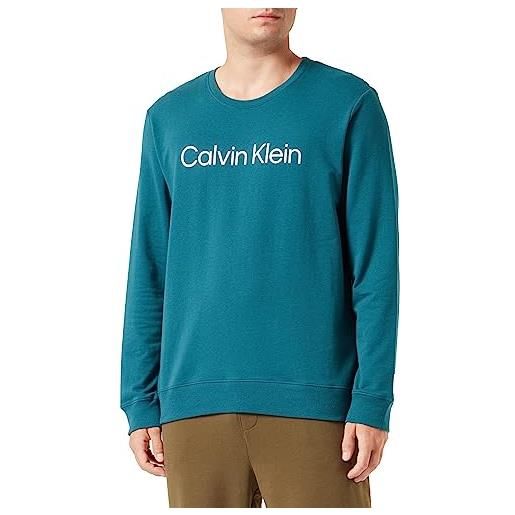 Calvin Klein l/s sweatshirt 000nm2352e felpe pesanti, verde (napa), s uomo