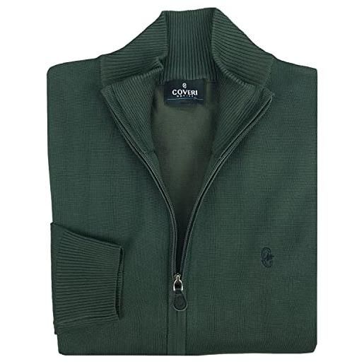 Coveri giacca cardigan in lana con zip cerniera grigio uomo taglie forti 3xl 4xl 5xl 6xl (4xl - grigio)