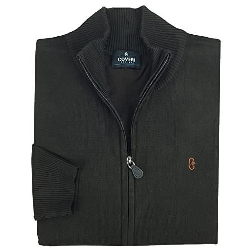 Coveri giacca cardigan in lana con zip cerniera grigio uomo taglie forti 3xl 4xl 5xl 6xl (5xl - denim)