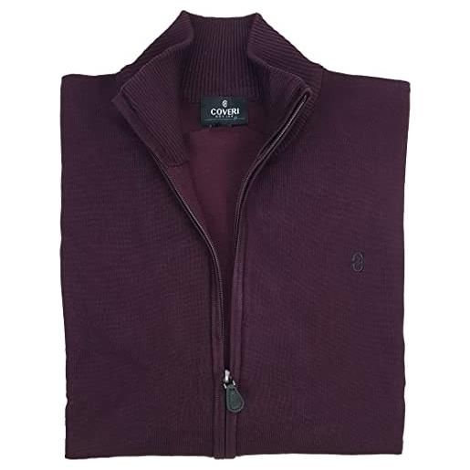 Coveri giacca cardigan in lana con zip cerniera grigio uomo taglie forti 3xl 4xl 5xl 6xl (5xl - moro)