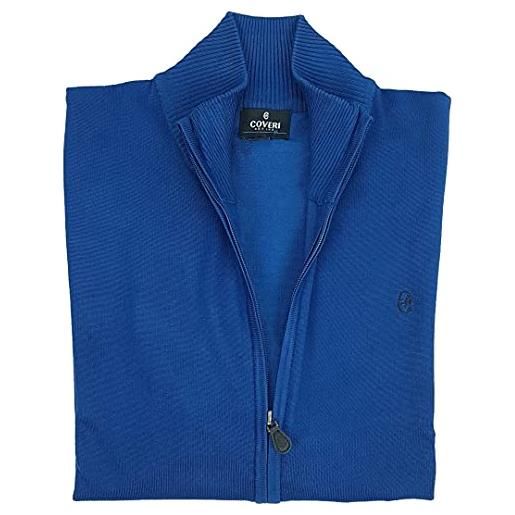 Coveri giacca cardigan in lana con zip cerniera grigio uomo taglie forti 3xl 4xl 5xl 6xl (3xl - verde)