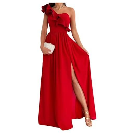 ORANDESIGNE vestito da cerimonia donna elegante lungo estivo con payet da sera abito swing curvy maxi vestitino cocktail ballo abiti party festa a nero xxl