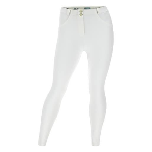 FREDDY - pantaloni push up wr. Up® curvy con gamba superskinny similpelle, bianco, small