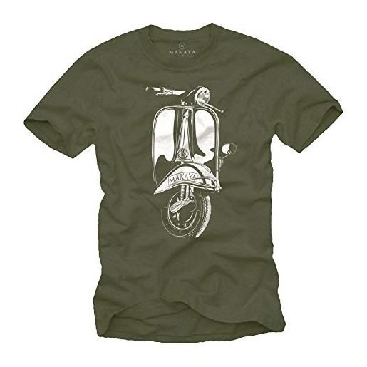 MAKAYA accessori moto - maglietta motocliclista - abbigliamento scooter verde chiaro m