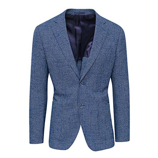 Evoga giacca uomo sartoriale blazer invernale slim fit elegante (xxl, blu in velluto)