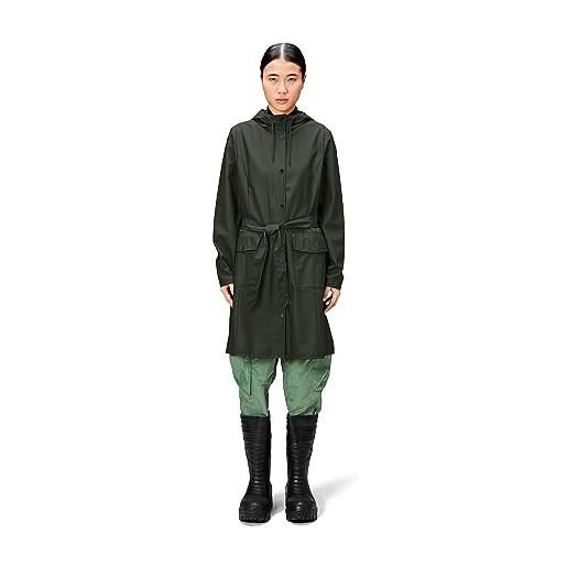 RAINS curve jacket giacca impermeabile, verde 03, s donna