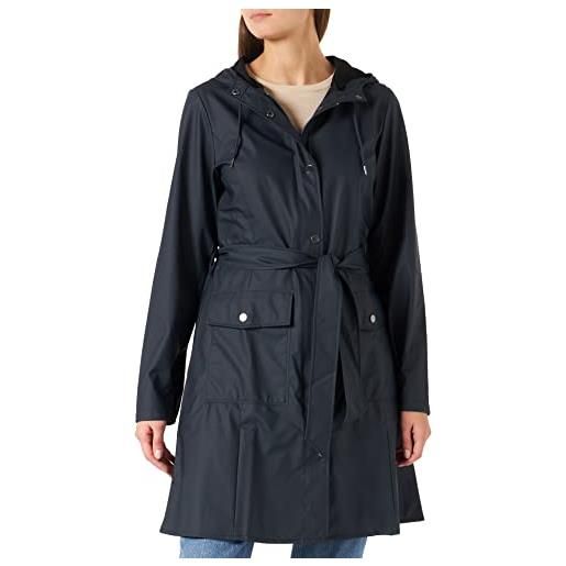 RAINS curve jacket giacca impermeabile, nero (01 black), s donna
