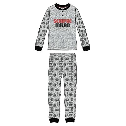 AC Milan pigiama bambino in caldo cotone in due colori prodotto ufficiale (grigio melange 3 anni)