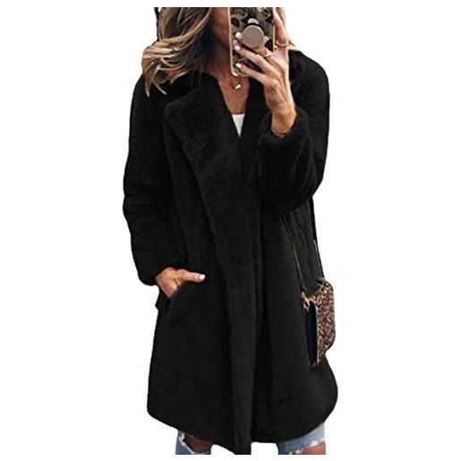 WHZXYDN cappotto in pelliccia sintetica con collo di media lunghezza da donna in stile autunno e inverno nuovo