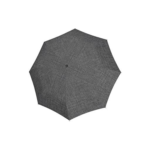 Reisenthel umbrella pocket classic - ombrello tascabile antivento con apertura manuale, manico con design ergonomico, realizzato con bottiglie in pet riciclate, argento