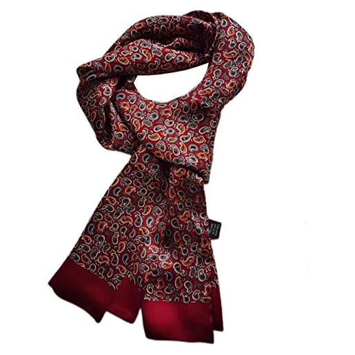 XUYUZUAU mens 100% seta sciarpa doppio strato moda fazzoletto da collo formale casual business, pentagono azzurro, taglia unica