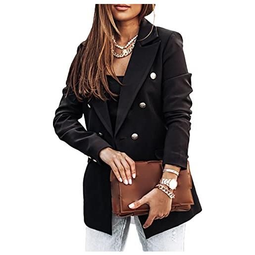 Onsoyours donna giacca blazer manica lunga colletto cappotto elegante ufficio business blazer top tinta unita slim fit giacca con pulsante per ufficio b nero l