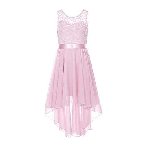 iEFiEL ragazza abito da cerimonia elegante vestito da principessa abito di pageant festa di laurea bambina 6-16 anni rosa a 10-12 anni