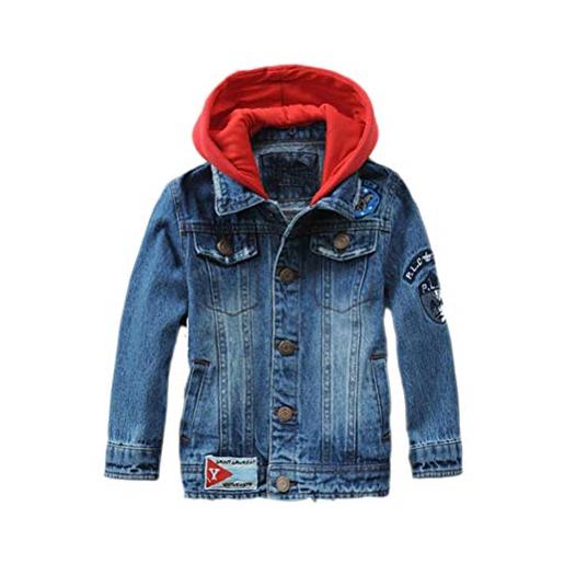 FTCayanz bambina/ragazze/ragazzi giacca di jeans primavera casuale giubbotto denim cappotto tops altezza stile 1-blu 120-130