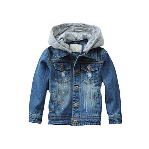 FTCayanz bambina/ragazze/ragazzi giacca di jeans primavera casuale giubbotto denim cappotto tops altezza stile 5-blu 150-160