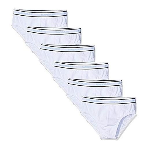 NAVIGARE UNDERWEAR BOY confezione da 6 slip bambino e ragazzo in cotone bielastico con elastico esterno stampato - colore bianco e colorati in cotton stretch jersey. Articolo scatolato singolarmente