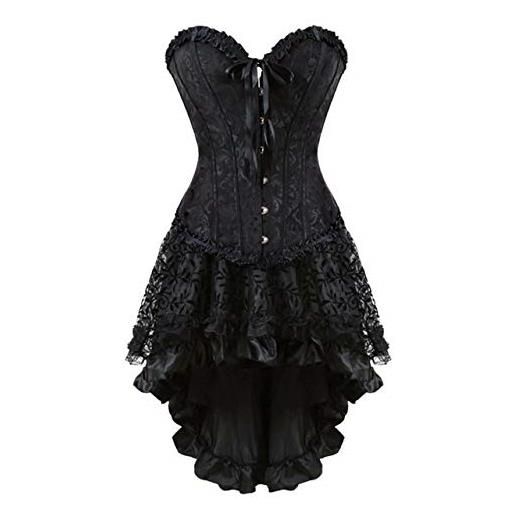 Josamogre corsetto gonna tutu corsetti bustiers donna gotico dress vittoriano corpetto burlesque nero m