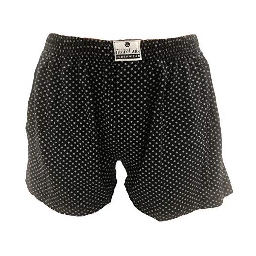 marcLuis - boxer economico in morbido cotone jersey mercerizzato, confezione da 6 pezzi, colore: fantasia scura assortito, taglia xxxl