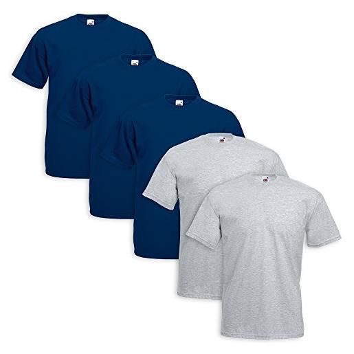 Coats&Coats set 5 t-shirt fruit of the loom (3 pezzi bianco 2 grigio - xxl - 7)