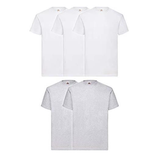 Coats&Coats set 5 t-shirt fruit of the loom (3 pezzi bianco 2 blu navy - l - 5)