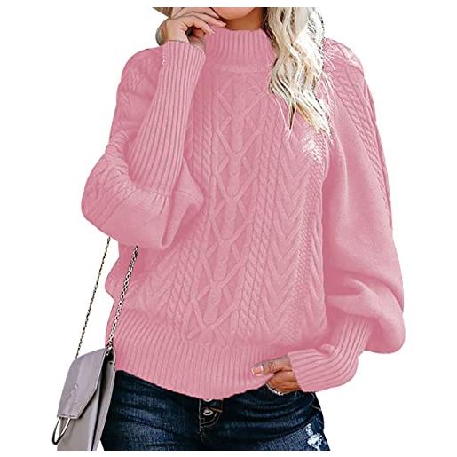 Maglione Donna Invernale A Trecce – Girocollo Largo Oversize, Manica Lunga, Taglie Forti (S-XL) - 2