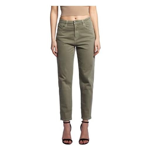 JOPHY & CO. pantalone jeans denim donna cinque tasche in cotone elasticizzato (cod. 937) (verde militare, l)