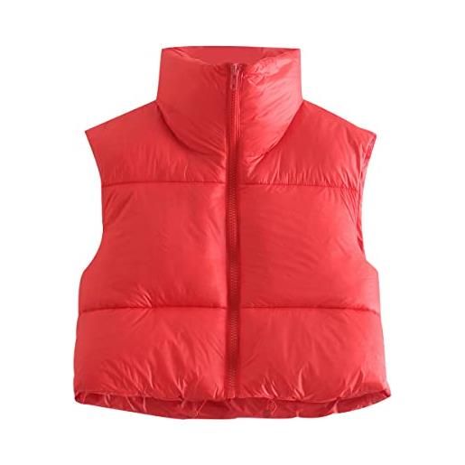 Peuignao gilet imbottito donna corto gilet trapuntato smanicato donna giubbotto giubbino giacchetto smanicato cappotto donna gilet imbottiti puffer giacca senza maniche donna caldo inverno casual moda bianco s