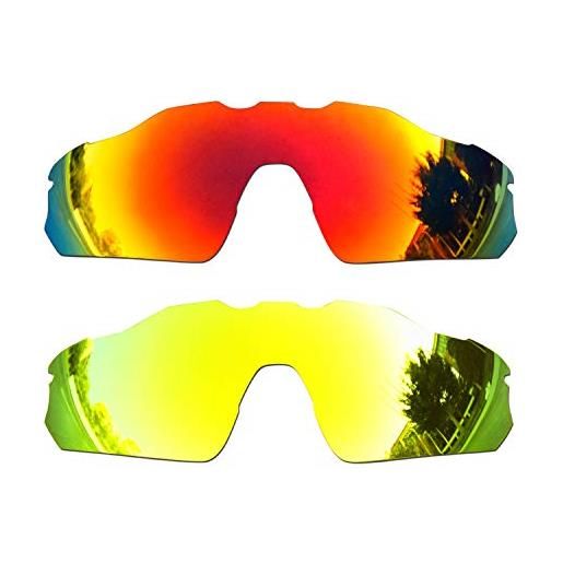 SOODASE per oakley radar ev pitch occhiali da sole rosso/verde 2 coppie lenti di ricambio polarizzate