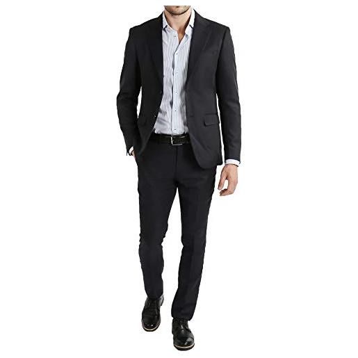 Evoga abito completo uomo giacca con pantaloni elegante casual cerimonia (54, nero)