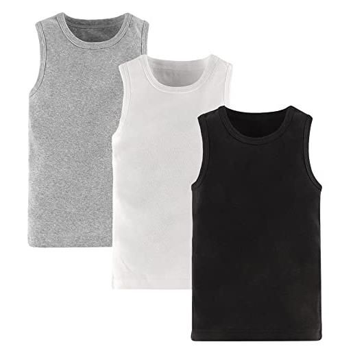 ANIMQUE ragazzi canottiere bambino bambini cotone cartone animato canotte 3 pezzi bwg581, 130