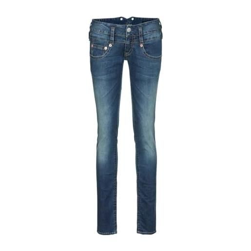 Herrlicher pitch slim organic denim jeans, blue sea l32, w27/l32 donna