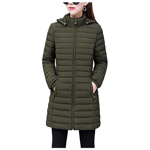 ORANDESIGNE piumino trapuntato leggero da donna giacca caldo giubbotto invernale in cotone slim fit con cappuccio cappotto giubbino aderente di media lunghezza taglie forti b vino rosso xs