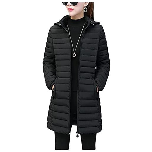 ORANDESIGNE piumino trapuntato leggero da donna giacca caldo giubbotto invernale slim fit cappotto con cappuccio giubbino aderente di media lunghezza b army green 3xl