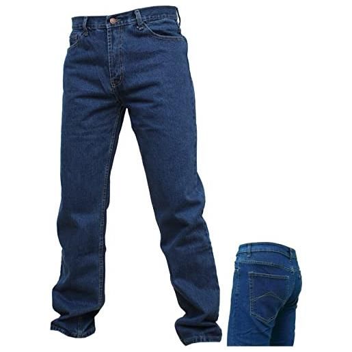 Paladino jeans uomo classico 5 tasche denim pantalone blu taglie forti (54)