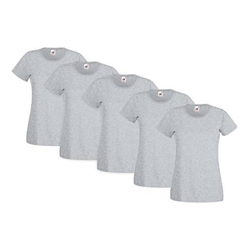 Fruit of the Loom valueweight 5 pack, t-shirt donna, rosa (light pink 52), xxl