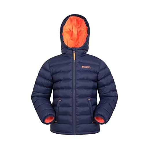 Mountain Warehouse seasons giacca trapuntata per ragazzi e ragazze - giacca imbottita in microfibra, giacca da pioggia per bambini, giacca invernale da bambini isolante nero 3-4 anni