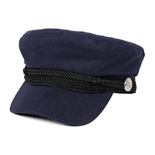 Donggu donne uomini fiddler cap strillone cappello visiera beret cap gatsby cappello greco pescatore marinaio driver cappello piatto, blu scuro, taglia unica