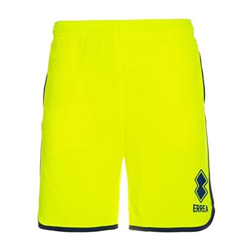 Errea republic pantaloncini shorts sport uomo ragazzo essential ss21 man vertical logo basket bermuda safety yellow (medium)