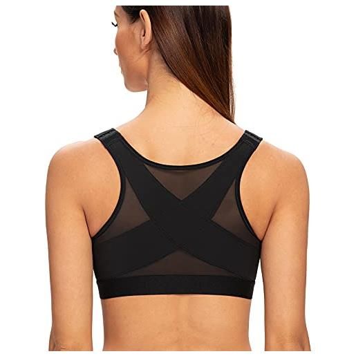 MELENECA donna reggiseno posturale con chiusura frontale post chirurgia supporto per la schiena - senza ferretto non imbottito mandorla 4d