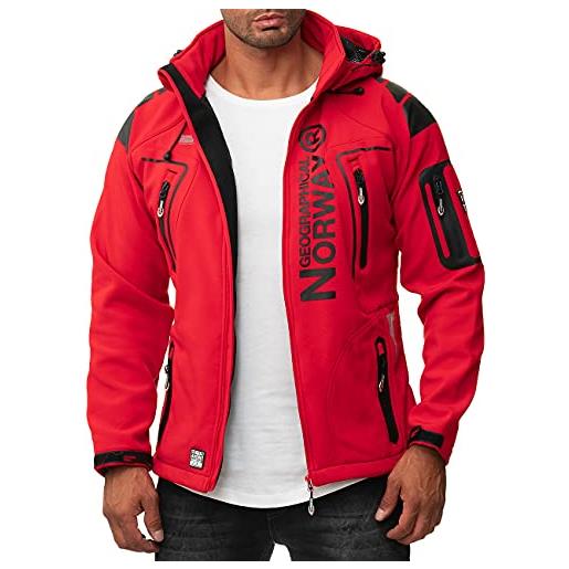 Geographical Norway uomo softshell funzionale giacca per esterno idrorepellente - rosso, s