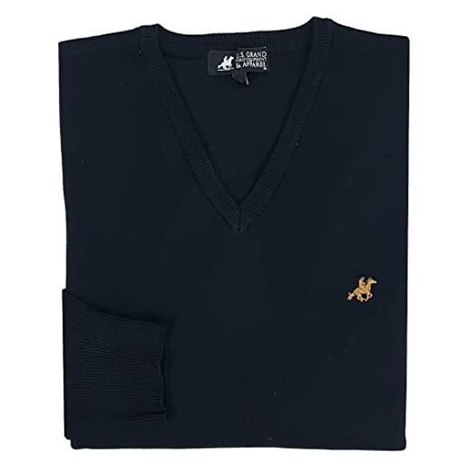 U.S. Grand Polo Equipment & Apparel maglione maglioncino uomo scollo v pullover punta tinta unita elegante m l xl xxl xxxl (xl - nazionale)