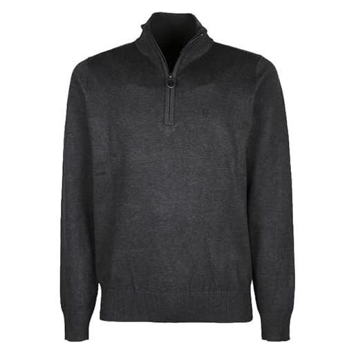 Coveri maglione maglioncino lupetto pullover uomo mezza zip taglie forti 3xl 4xl (4xl - nero)