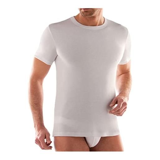 Liabel maglietta intima uomo felpata 3-6 pezzi girocollo maglia uomo in caldo cotone 2828 (6 pezzi 3 bianco + 3 nero, m)