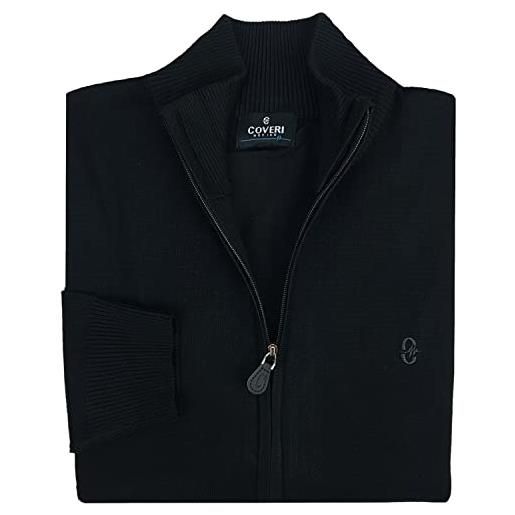 Coveri maglione a giacca uomo cardigan aperto con zip cerniera collo alto m l xl xxl 3x (xl - blu)
